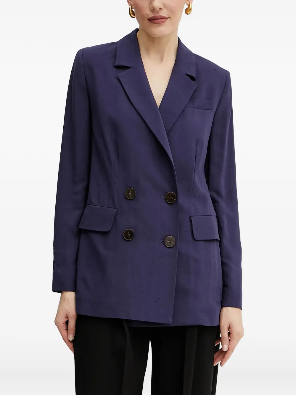 double-breasted button blazer