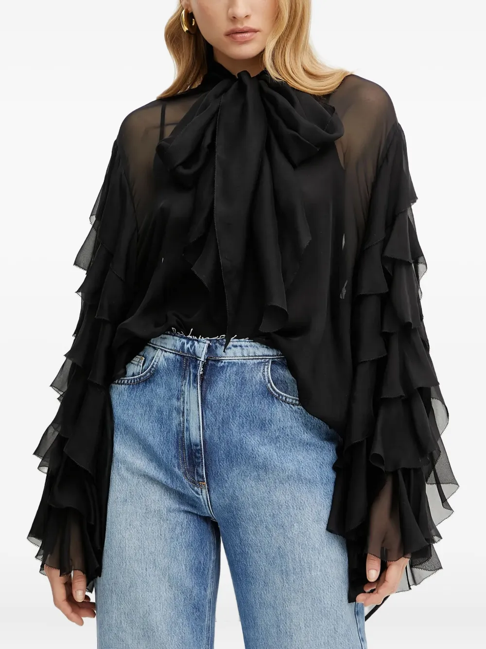 tiered-ruffle blouse