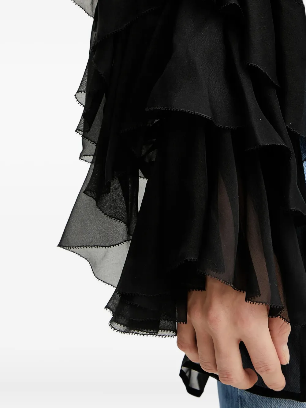 LUISA SPAGNOLI tiered-ruffle blouse Zwart