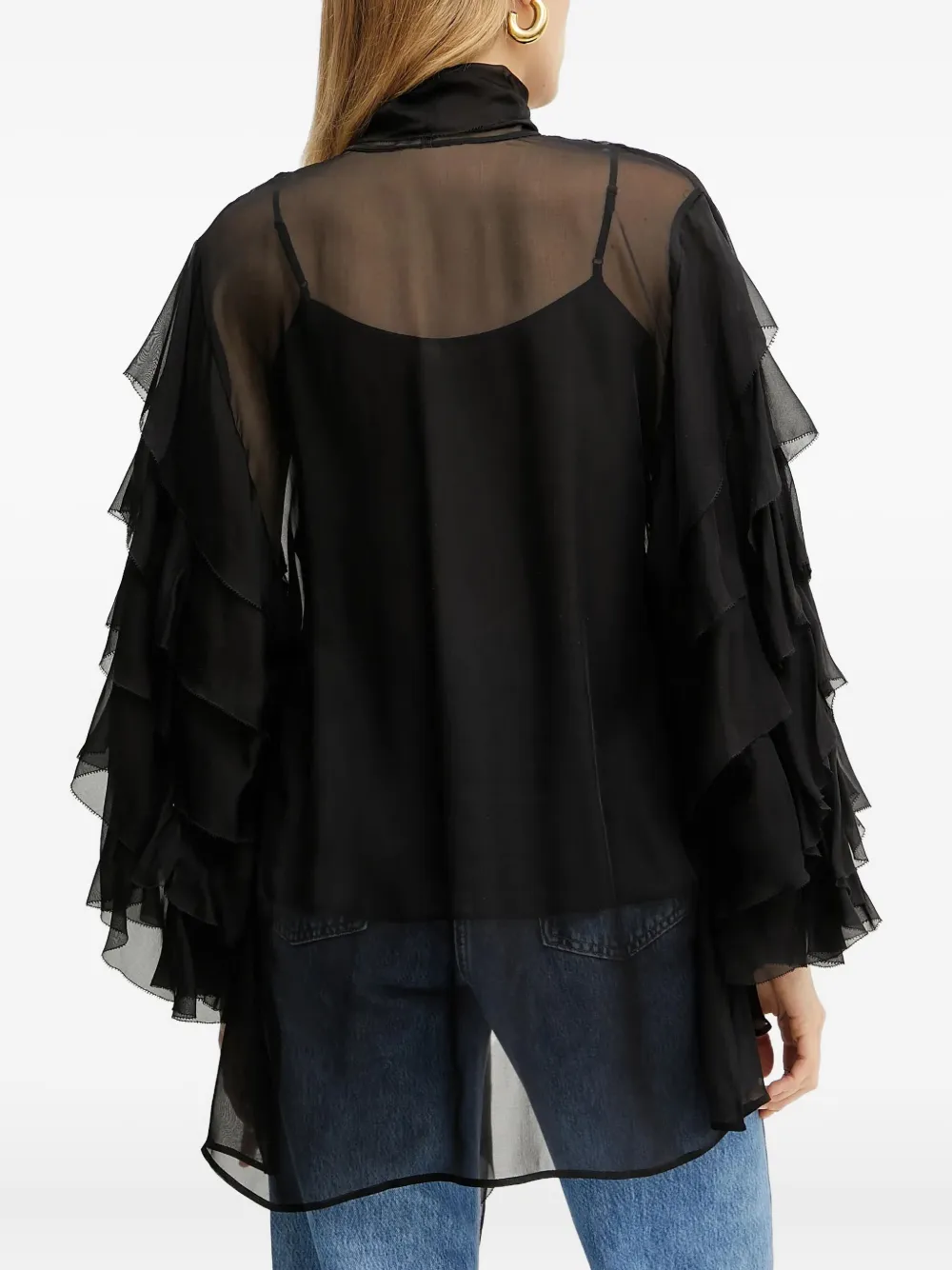 LUISA SPAGNOLI tiered-ruffle blouse Zwart