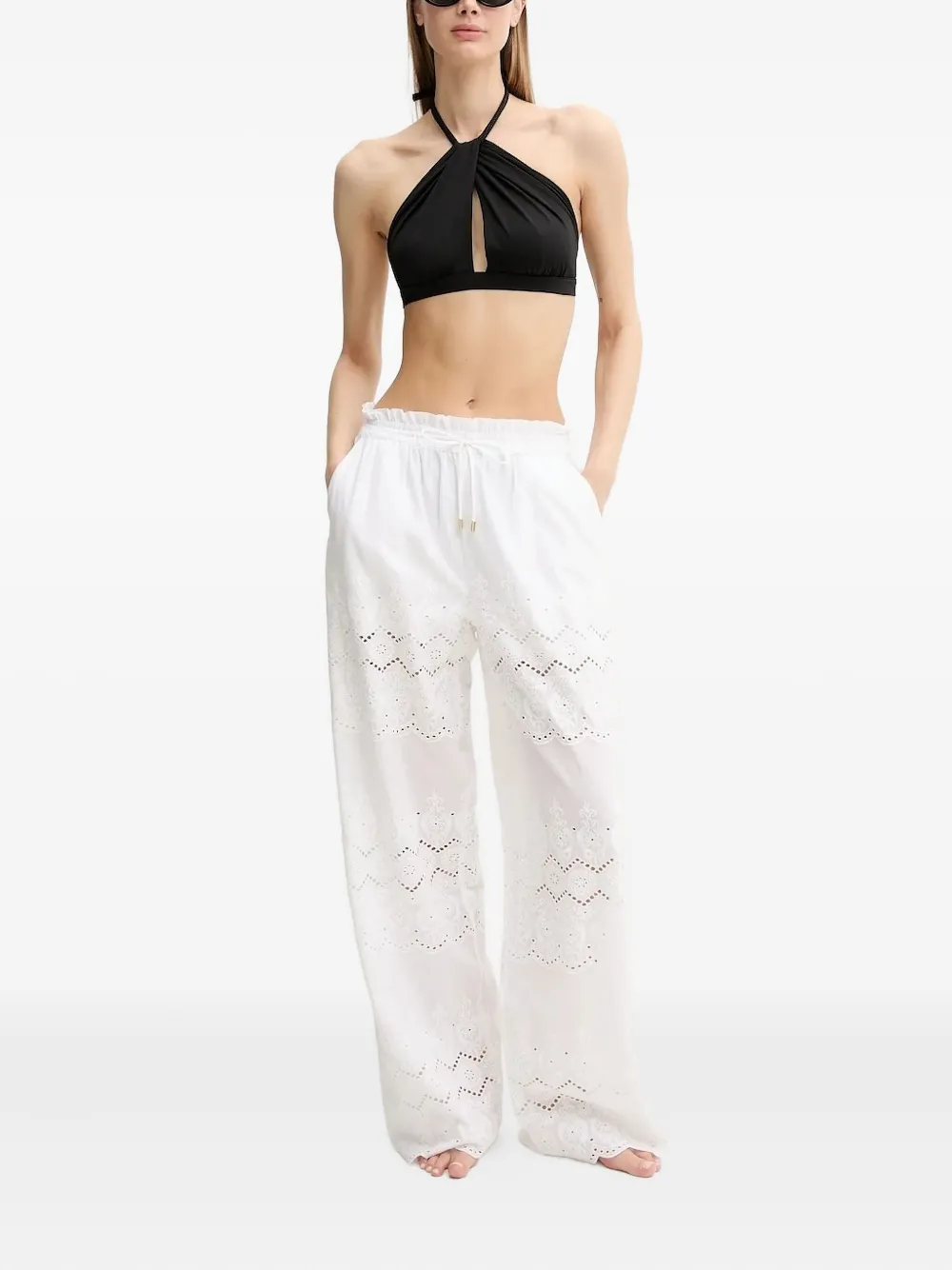 Melissa Odabash Immy Broderie-anglaise Trousers In Neutral