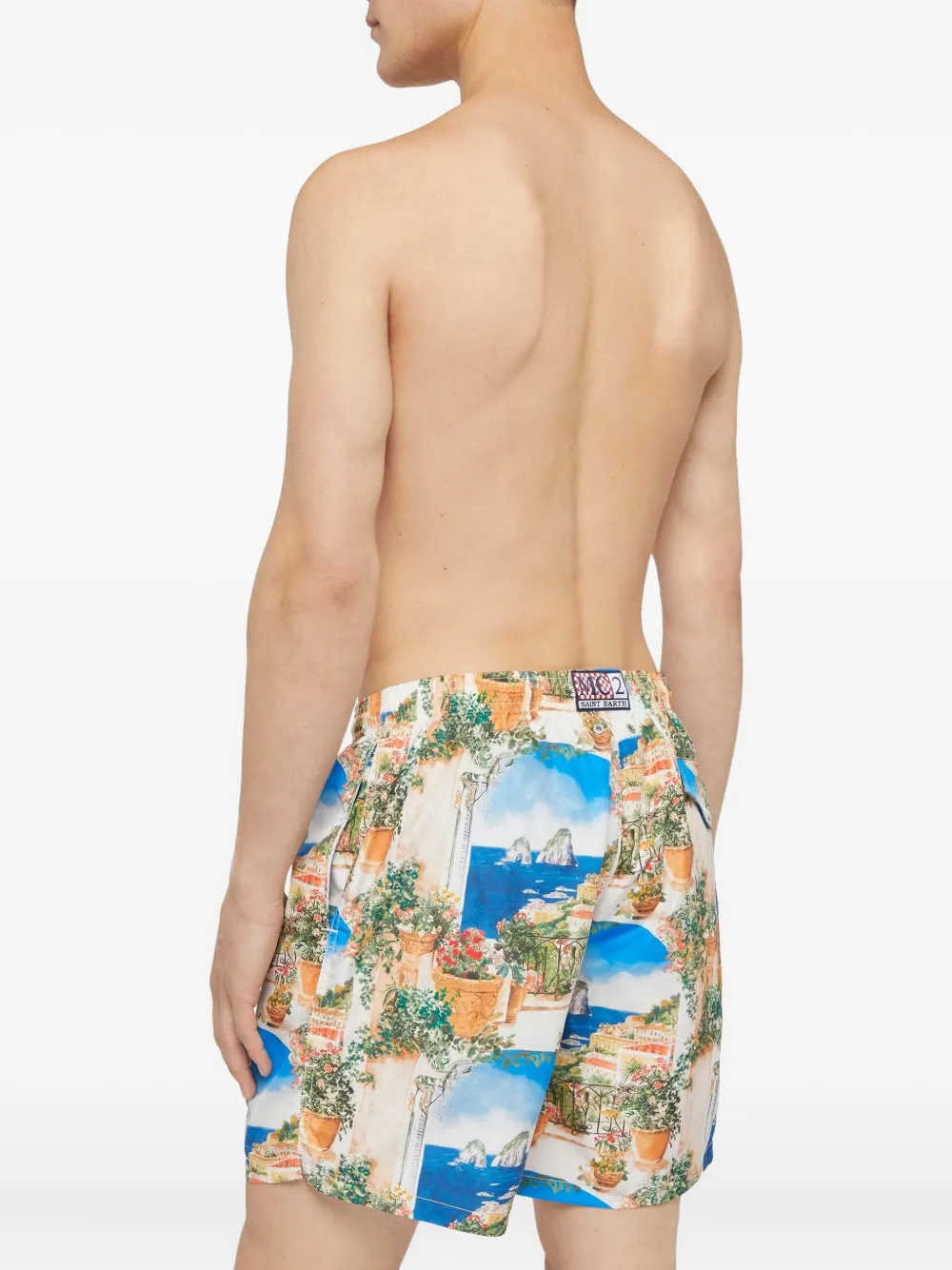 Mc2 Saint Barth Landscape-print Swim Shorts In Multi