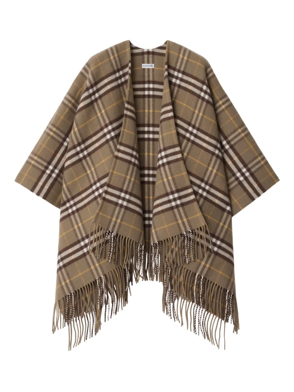 Burberry Geruite cape Bruin