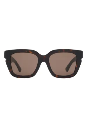 Prada Eyewear スクエアフレーム サングラス | ブラウン | FARFETCH JP