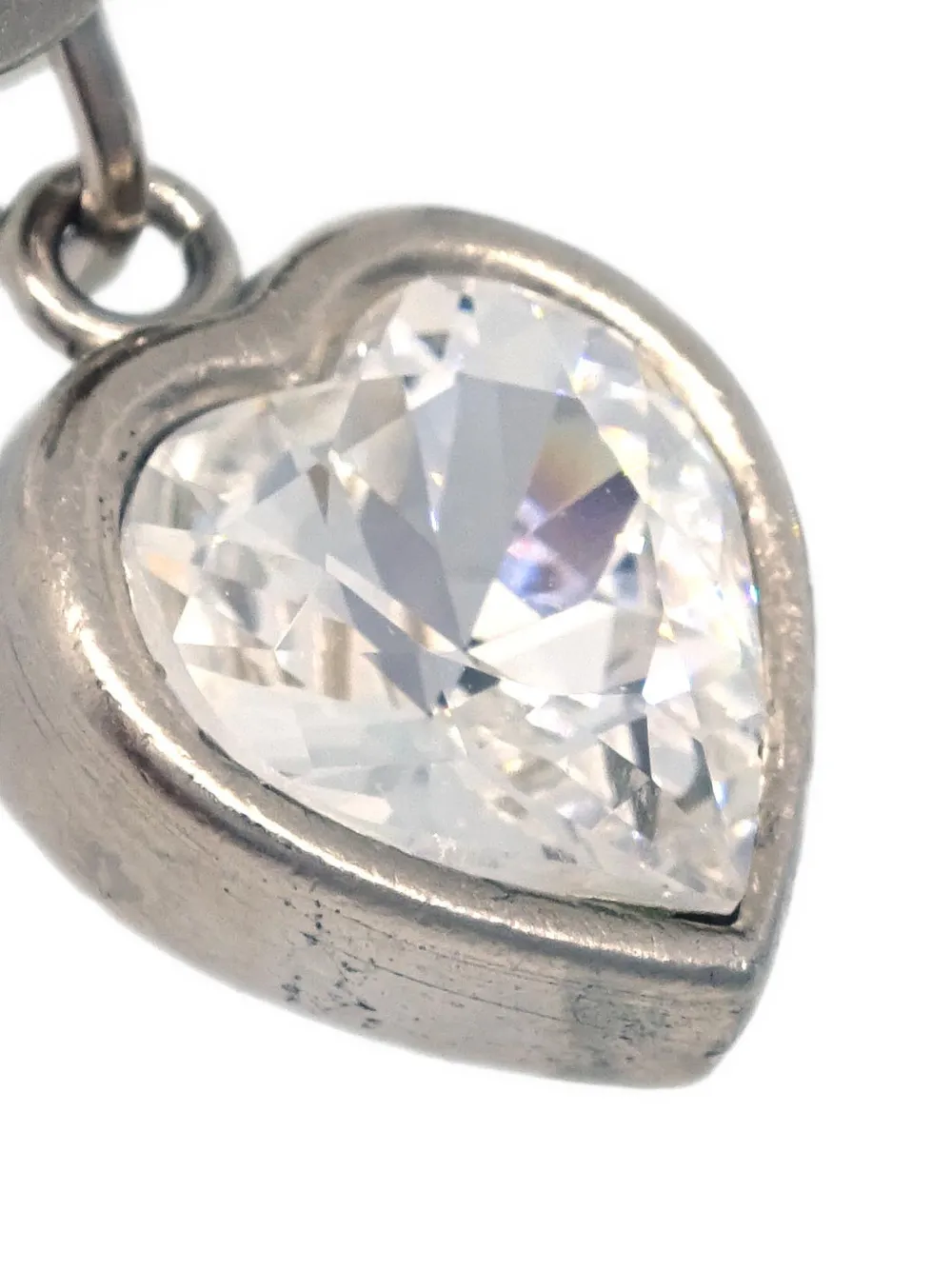 Pre-owned Chanel 2004 Heart-shaped Cc Earrings
