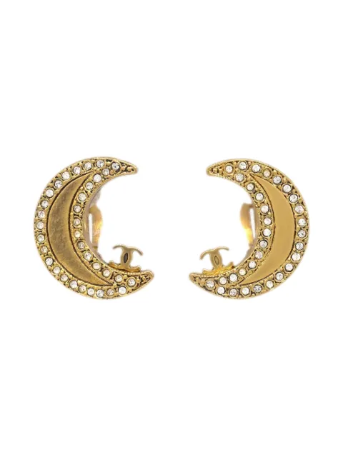 CHANEL Pre-Owned 2001 crescent-moon clip-on earrings