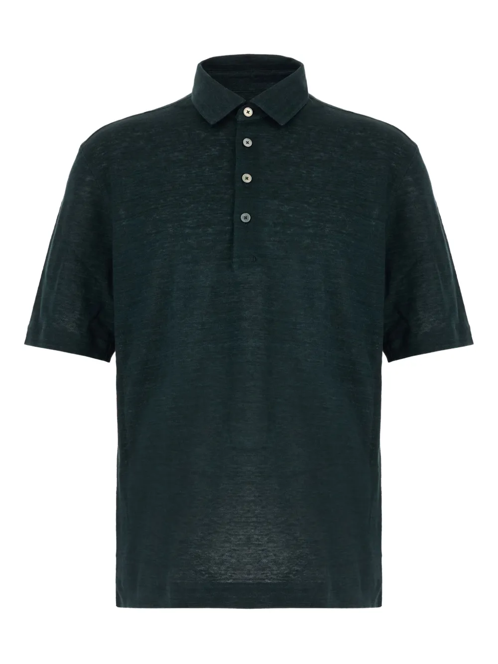 Zegna linen buttoned polo shirt - グリーン Zegna linen buttoned polo shirt - グリーン
