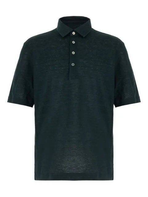 Zegna polo en lin à boutonnière