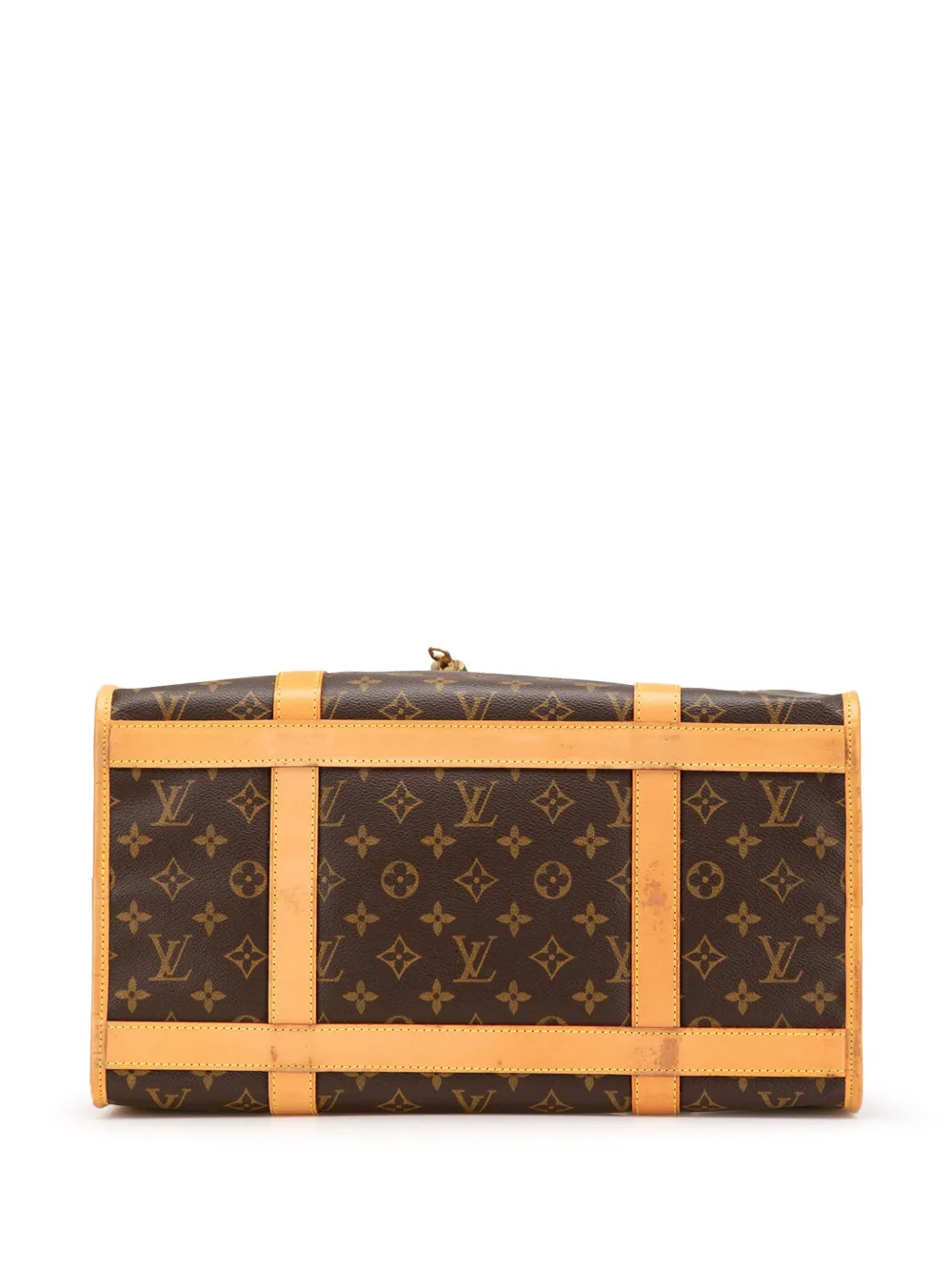 Pre-owned Louis Vuitton 2003 Monogram Sac Chien Pet Carrier 40 Travel Bag In Brown
