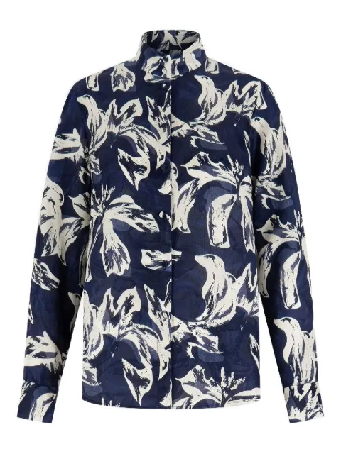 Shanghai Tang floral-print button-up shirt