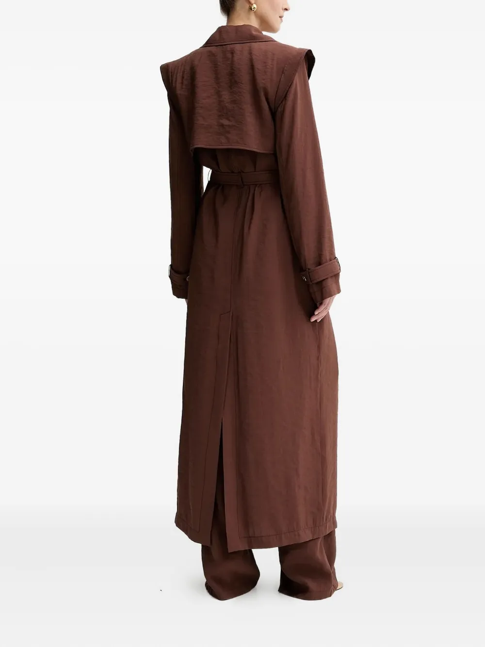 Versace Jeans Couture buckle-detailed belted coat Bruin
