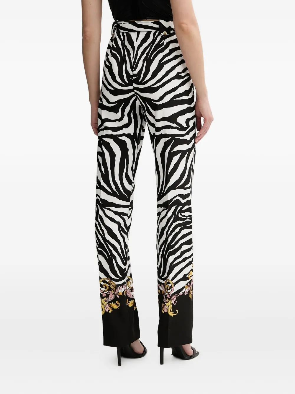 Versace Jeans Couture Broek met zebraprint - Zwart