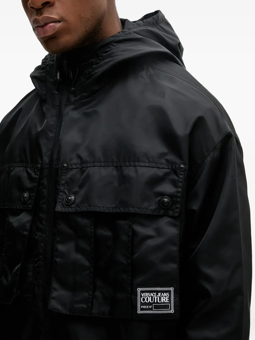 Versace Jeans Couture hooded pocket jacket Zwart