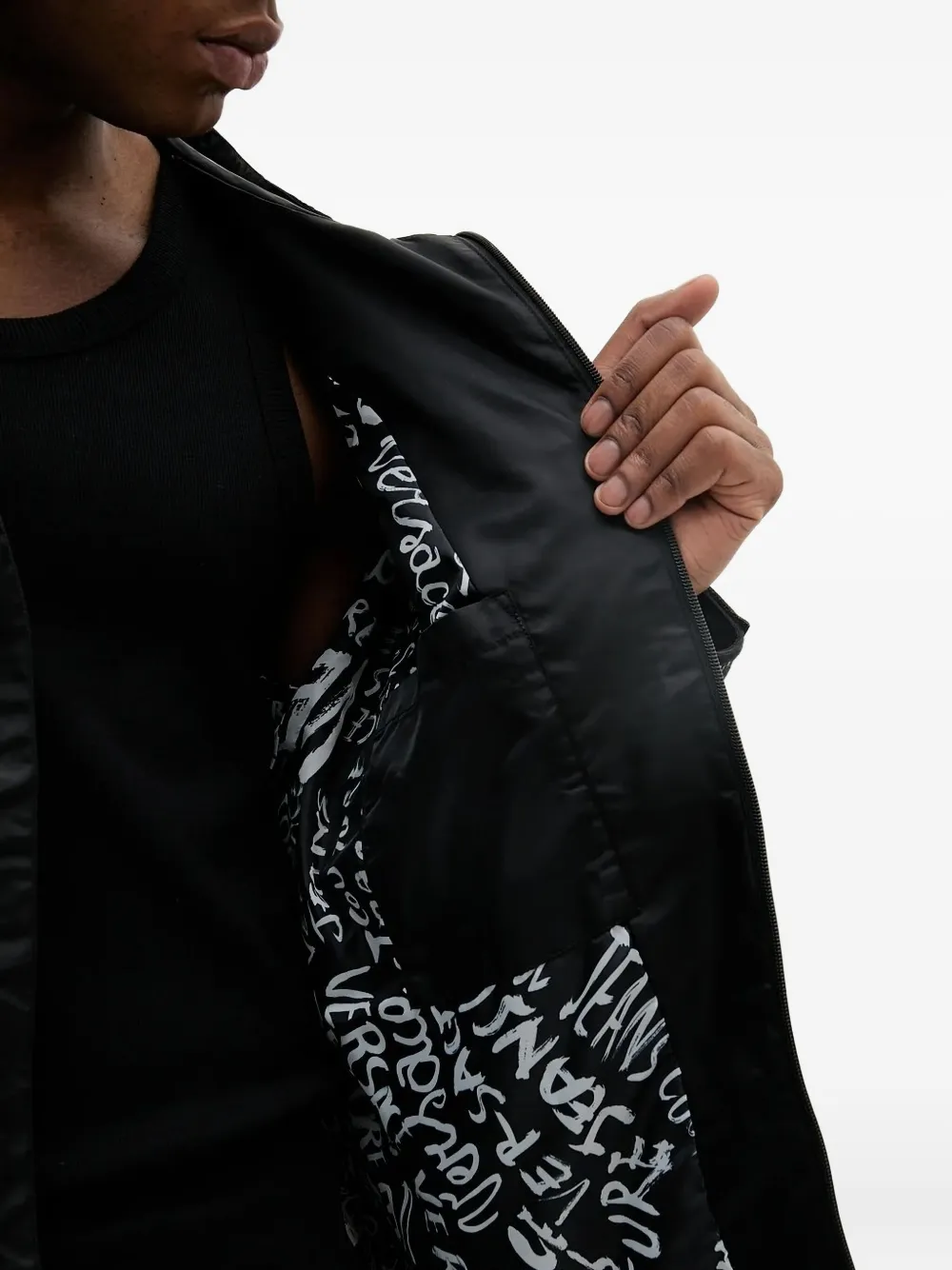 Versace Jeans Couture hooded pocket jacket Zwart
