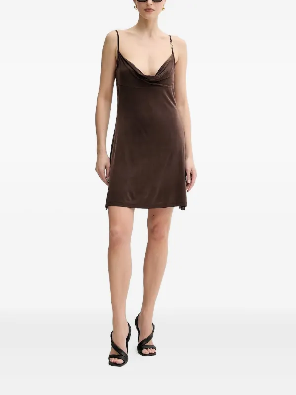 Versace Jeans Couture cowl-neck Mini Dress | Brown | FARFETCH Versace Jeans Couture cowl-neck Mini Dress | Brown | FARFETCH