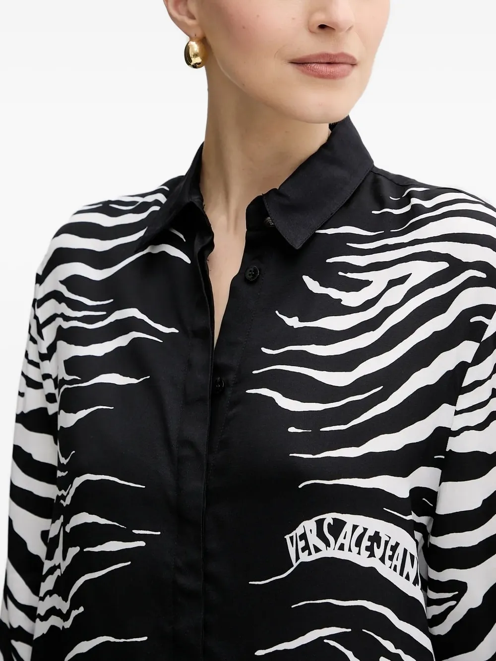 Versace Jeans Couture zebra-print shirt Zwart