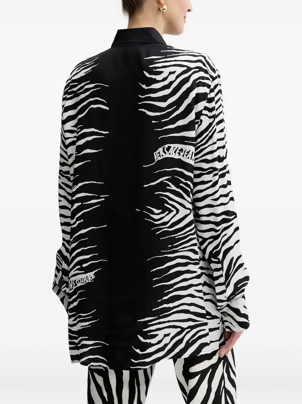 Versace Jeans Couture zebra-print shirt Zwart