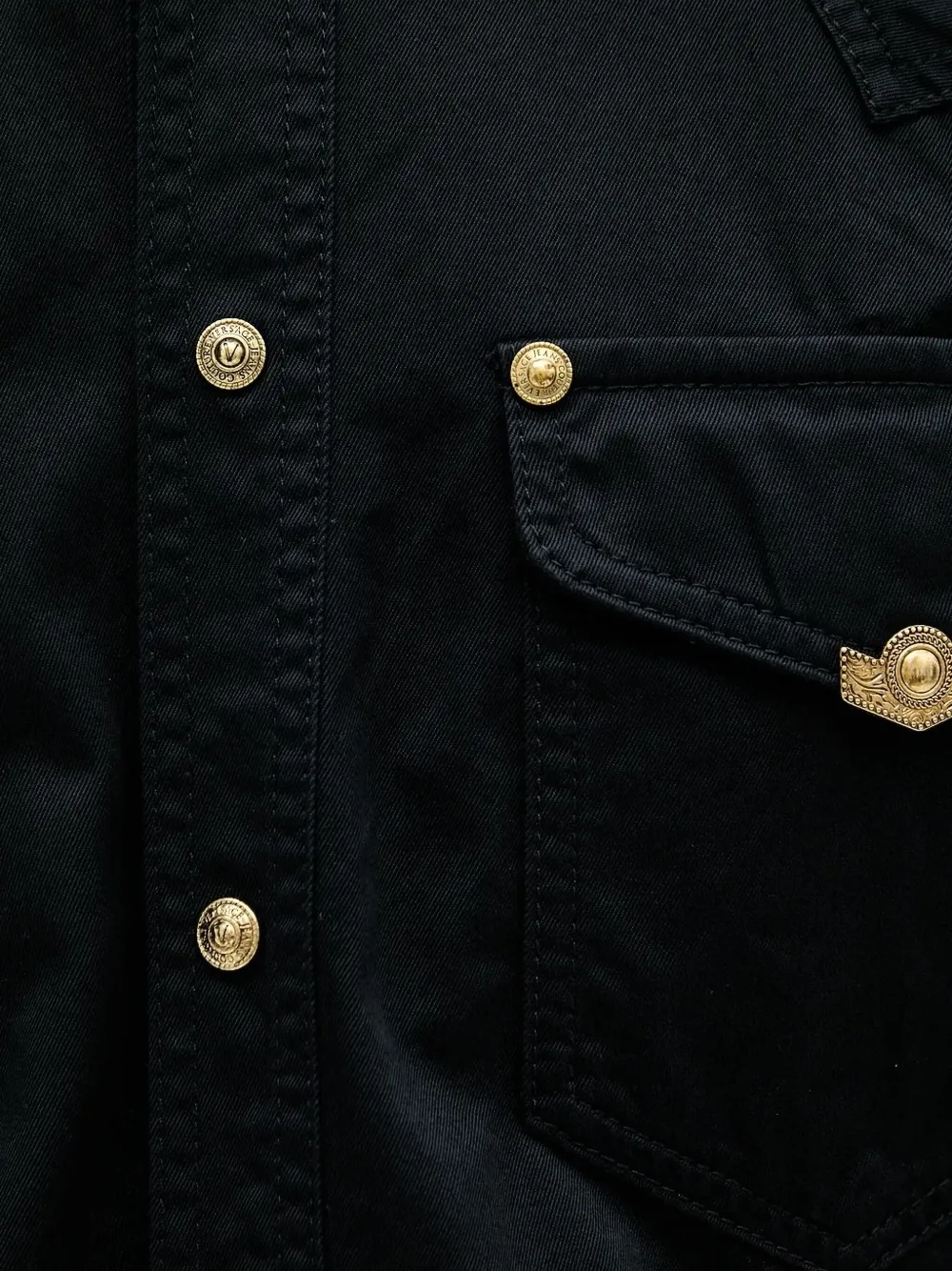 Versace Jeans Couture Button-up shirtjack met zak Zwart