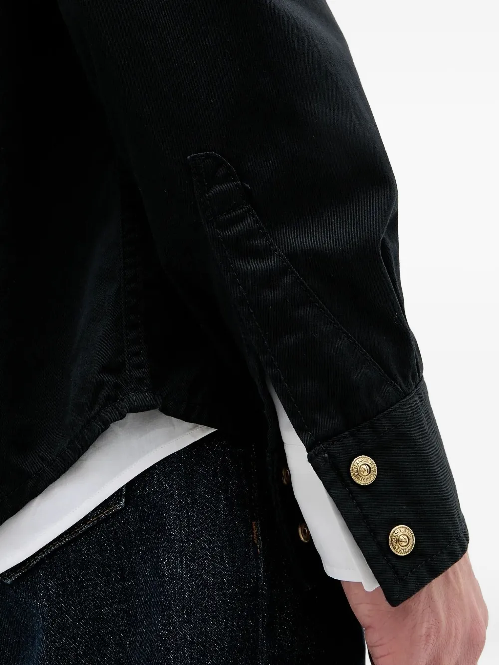 Versace Jeans Couture Button-up shirtjack met zak Zwart