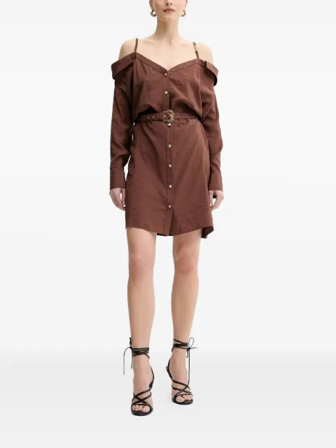 Versace Jeans Couture off-shoulder belted shirt dress
