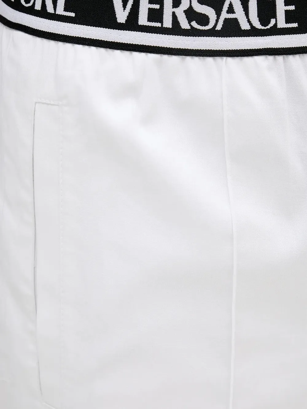 Versace Jeans Couture Pantalon met logo tailleband Wit