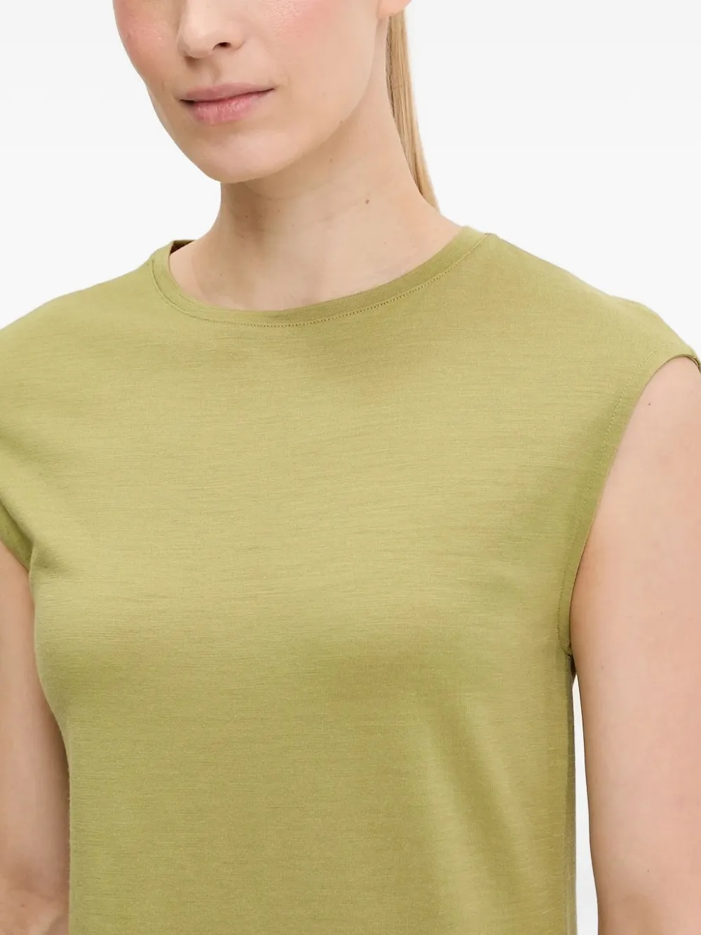Icebreaker Cap-sleeve Round-neck Mini Dress In Green