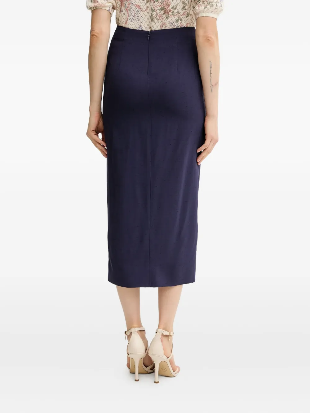 LUISA SPAGNOLI Triangolo wrap-front midi skirt Blauw
