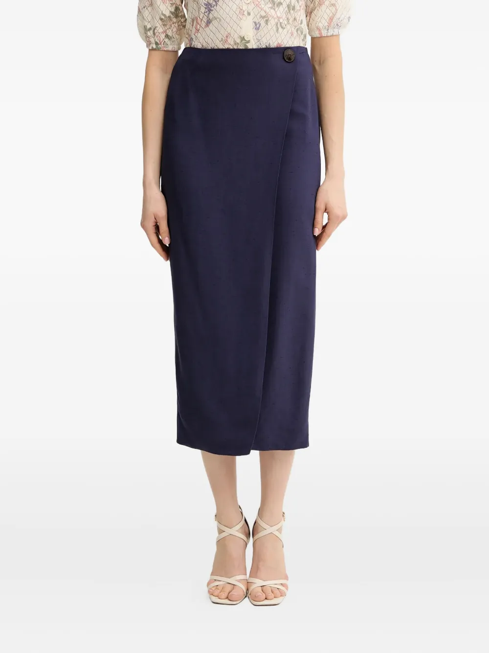 Triangolo wrap-front midi skirt