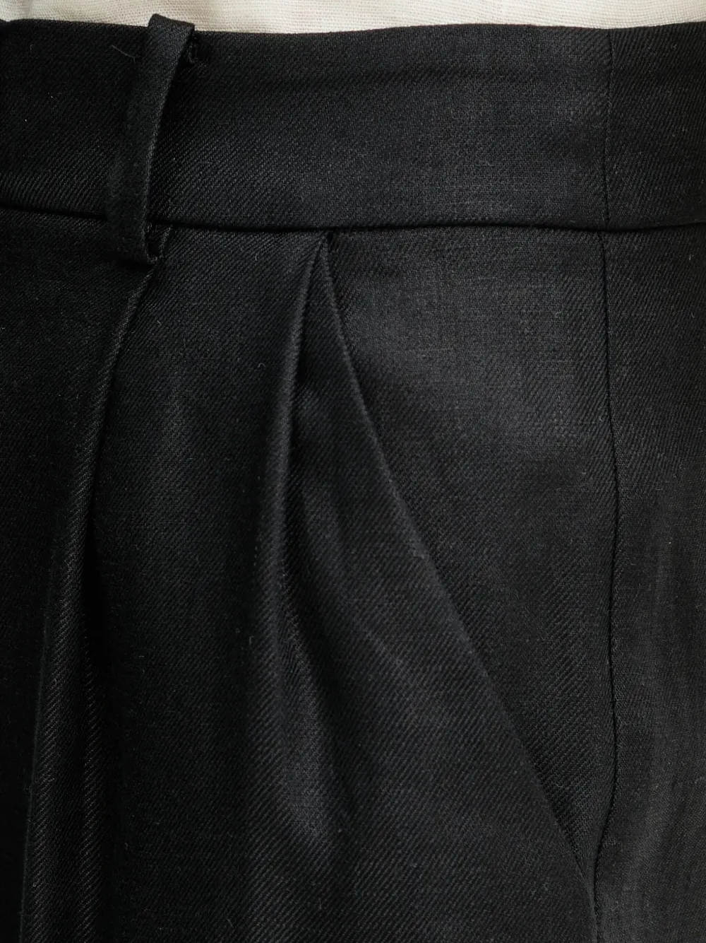Luisa Spagnoli Pleated Linen Trousers In Black