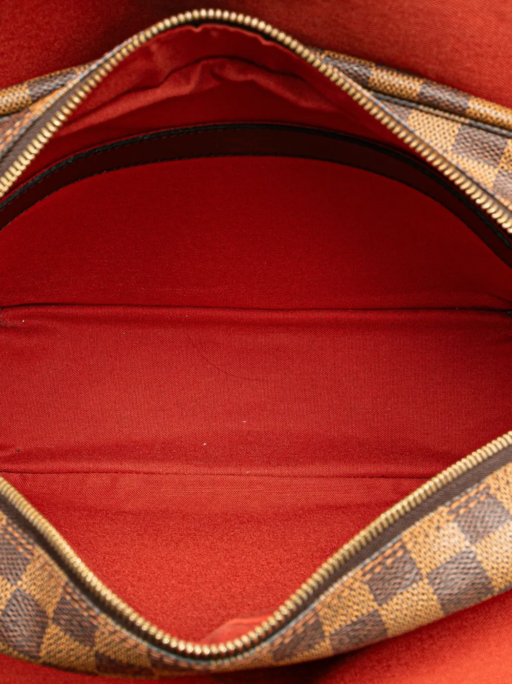 Pre-owned Louis Vuitton 2002 Damier Ebene Naviglio Crossbody Bag In Brown