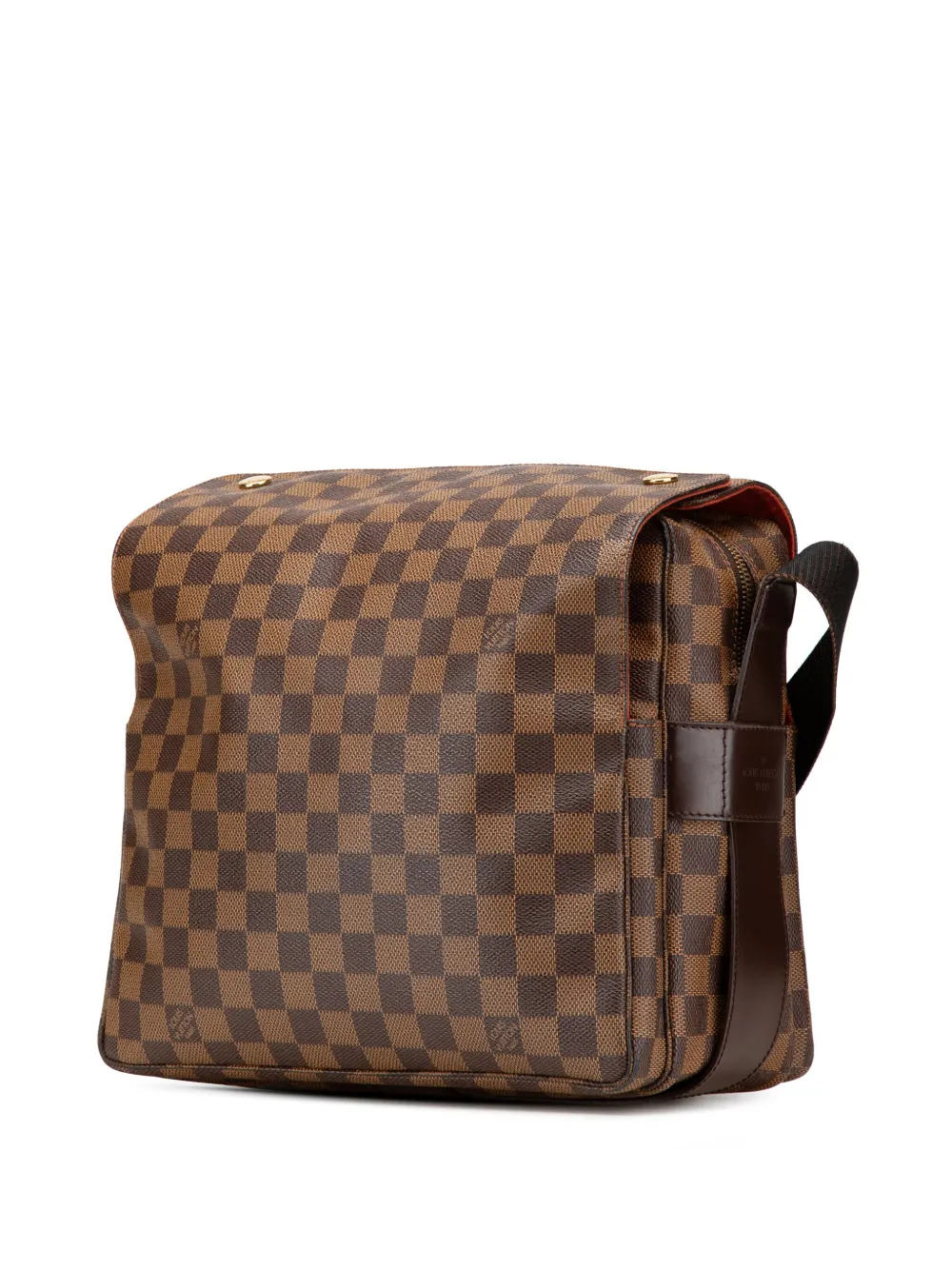 Pre-owned Louis Vuitton 2002 Damier Ebene Naviglio Crossbody Bag In Brown