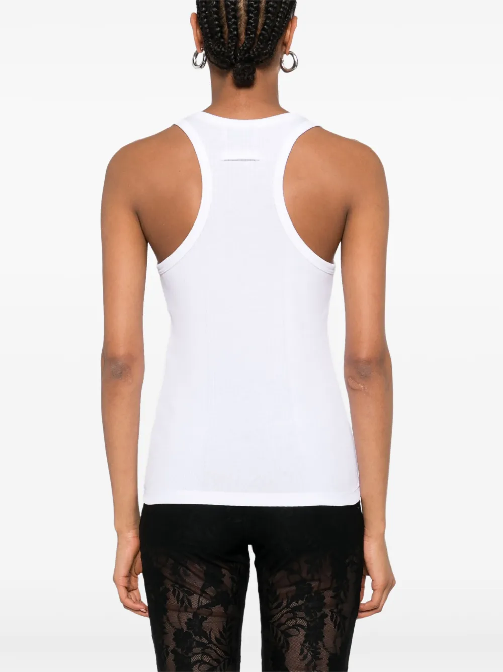 Jean Paul Gaultier ribbed tank top Wit