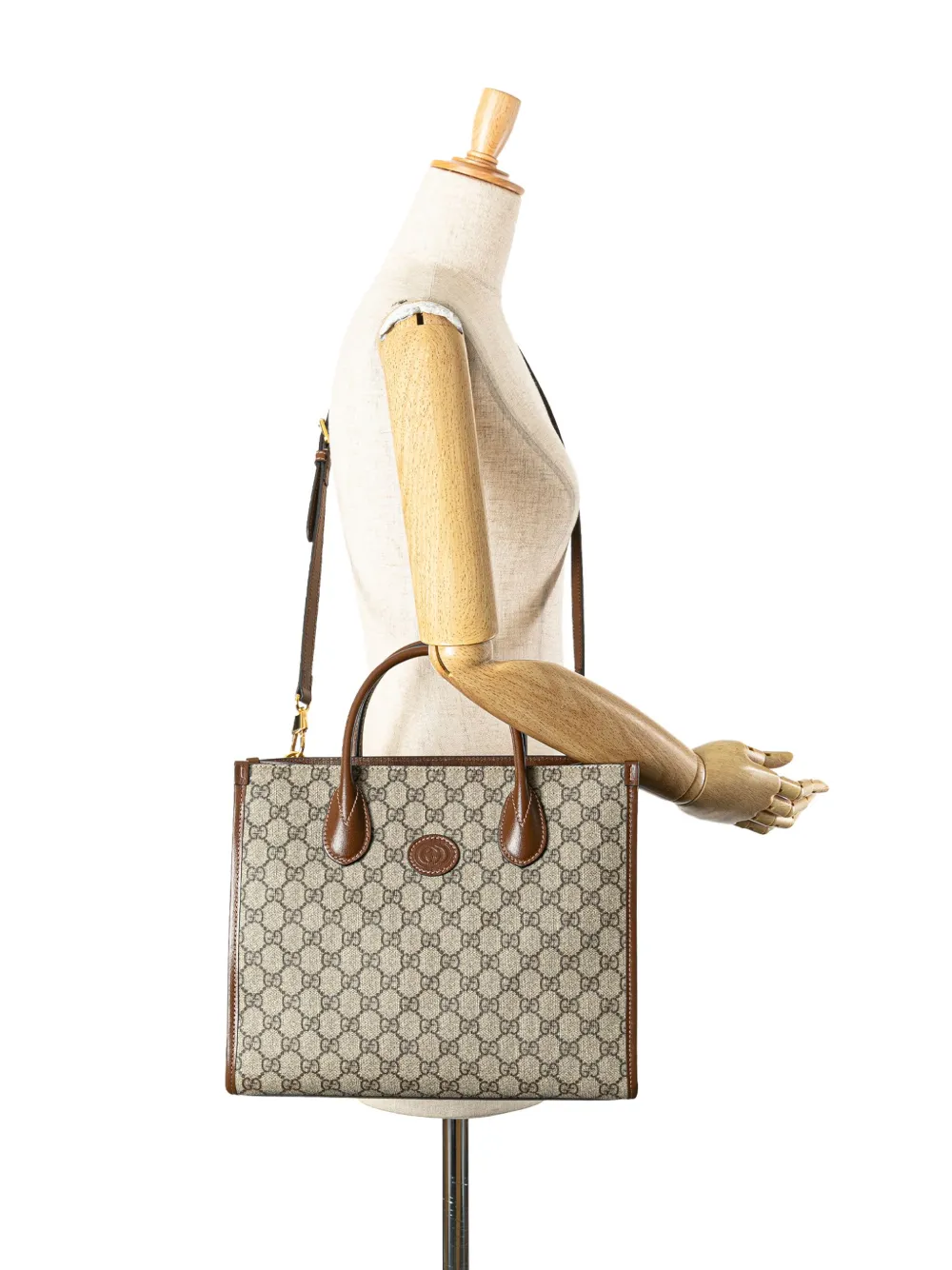Pre-owned Gucci 2000-2015 Small Gg Supreme Interlocking G Tote Satchel