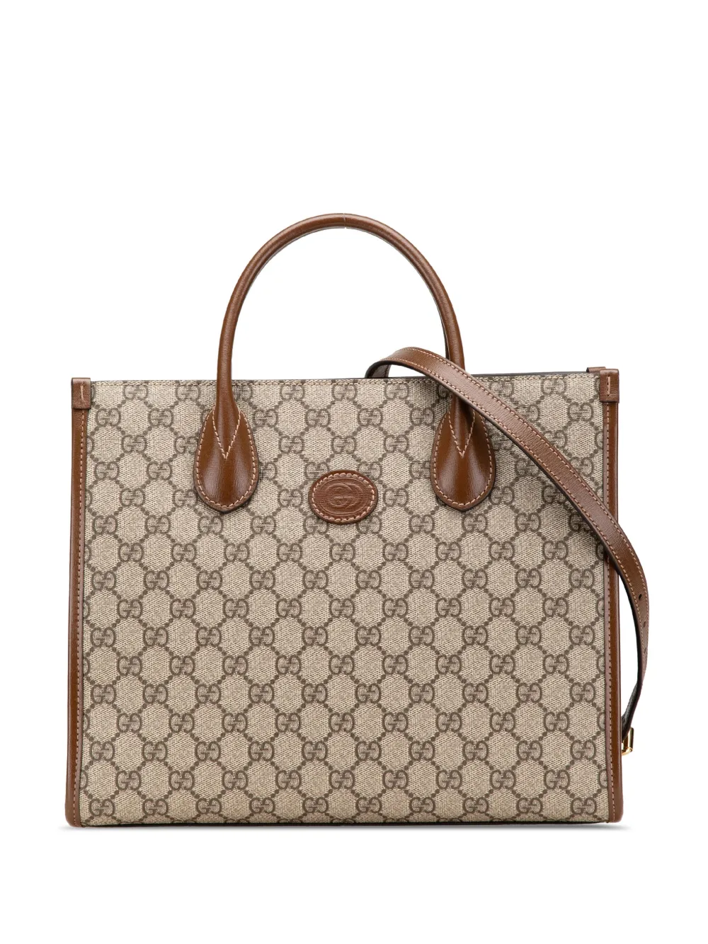 Pre-owned Gucci 2000-2015 Small Gg Supreme Interlocking G Tote Satchel