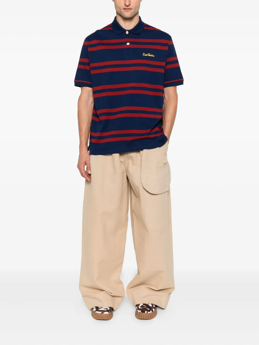Valentino Garavani striped polo shirt Blauw