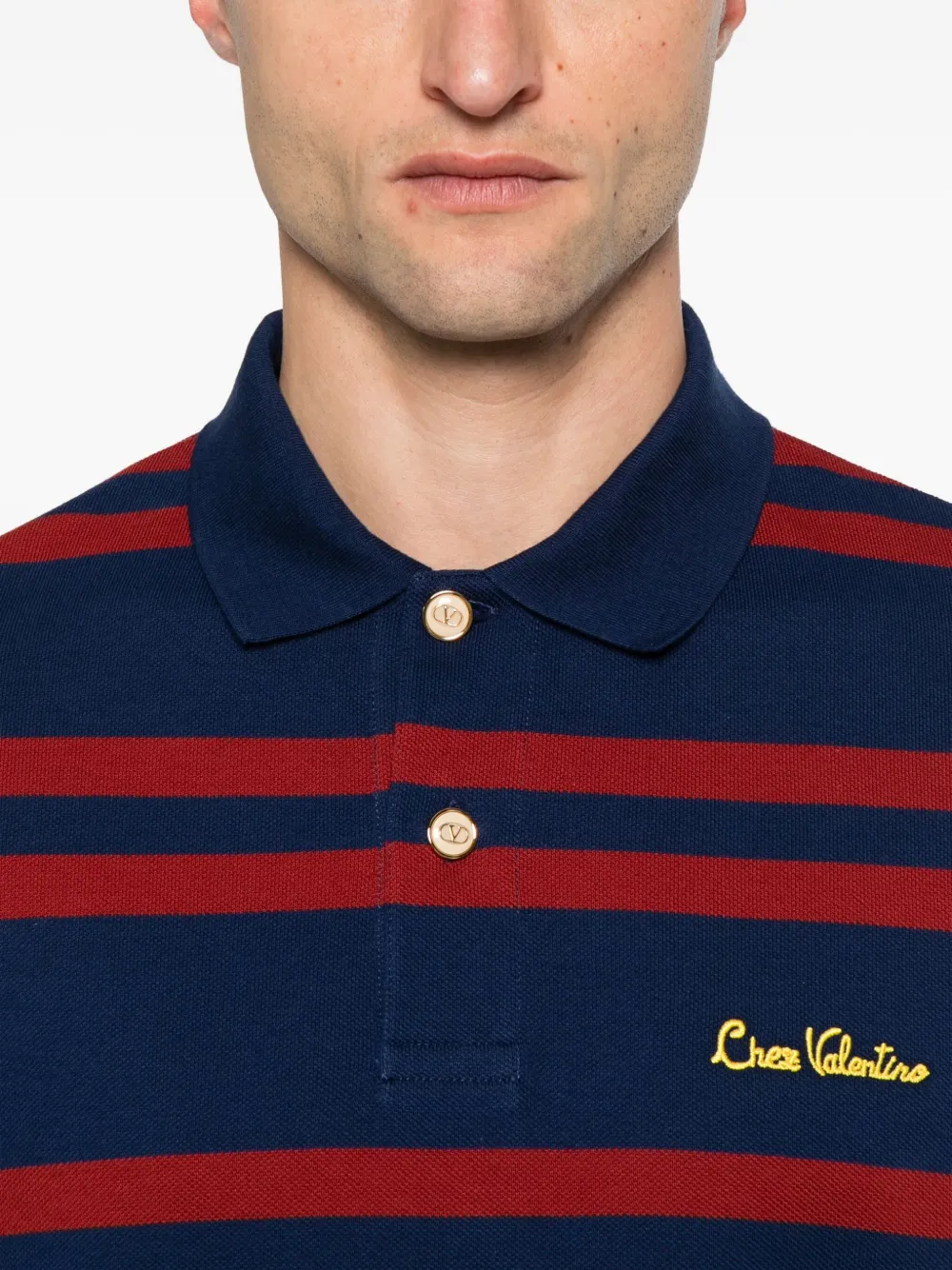 Valentino Garavani striped polo shirt Blauw