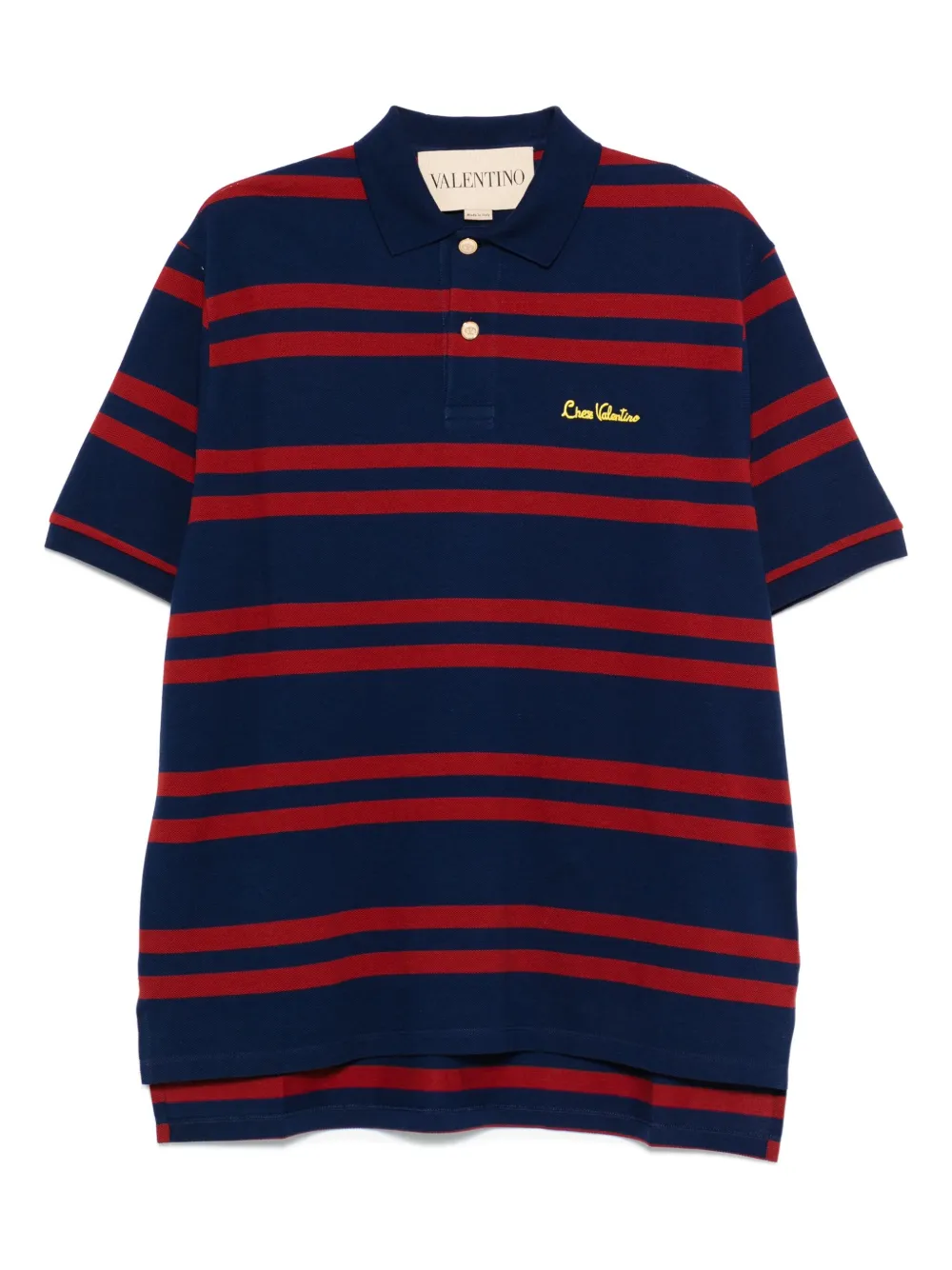 Valentino Garavani striped polo shirt Blauw