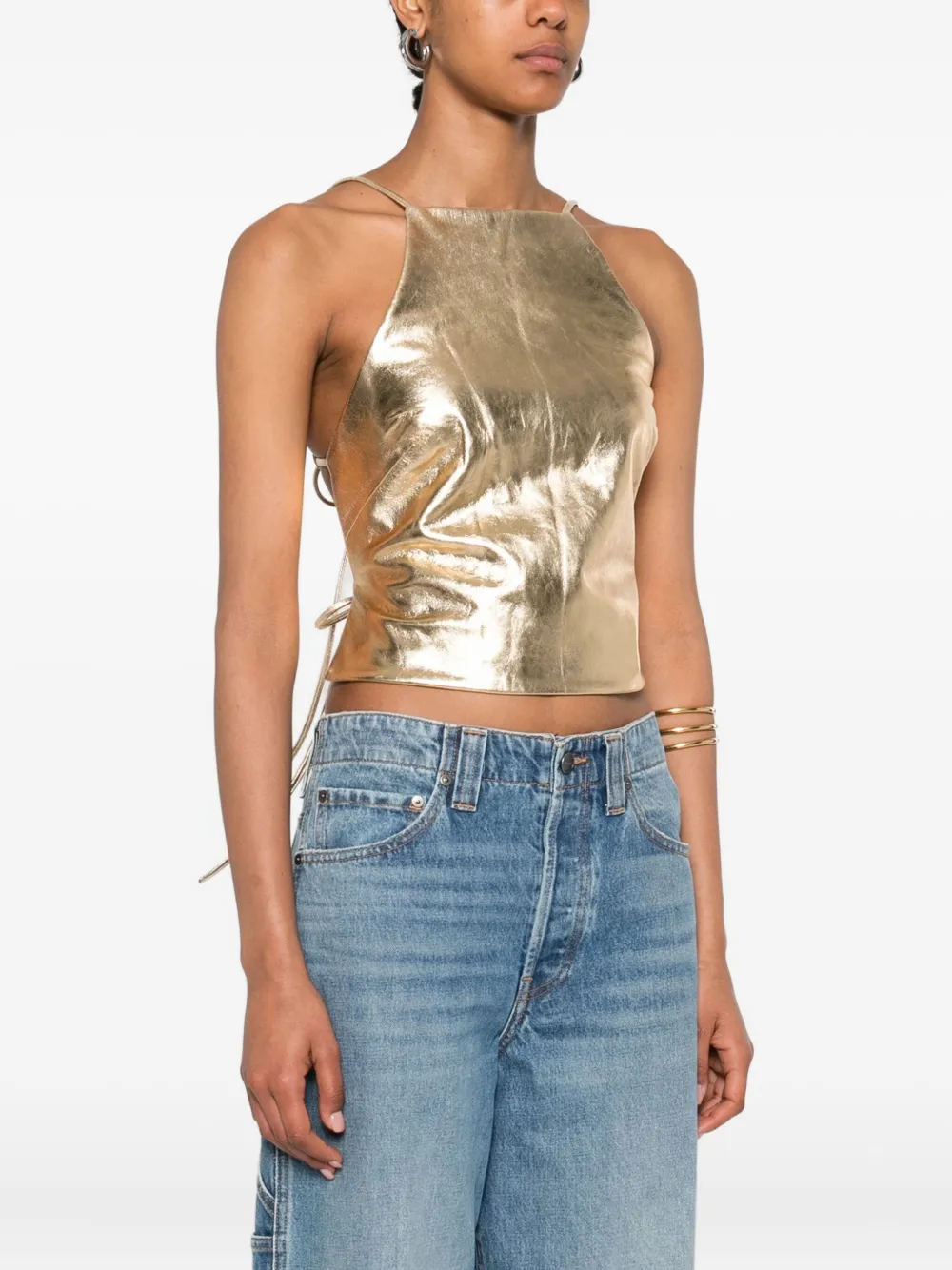 Cult Gaia Juhi top Goud
