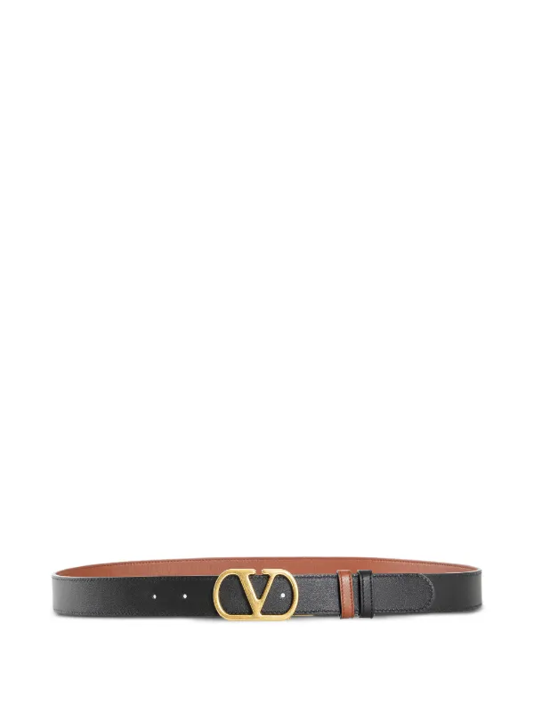 Valentino Garavani リバーシブルレザーベルト Vロゴ シグネチャー シャイニーカーフスキン リバーシブルベルト 30mm