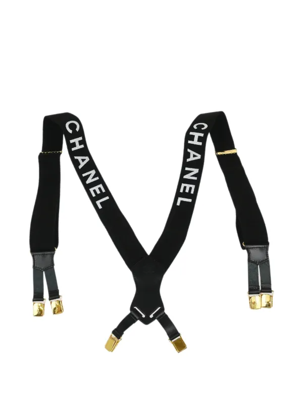 CHANEL ロゴ サスペンダー CHANEL Pre-Owned 1990 ロゴ サスペンダー | ニュートラル