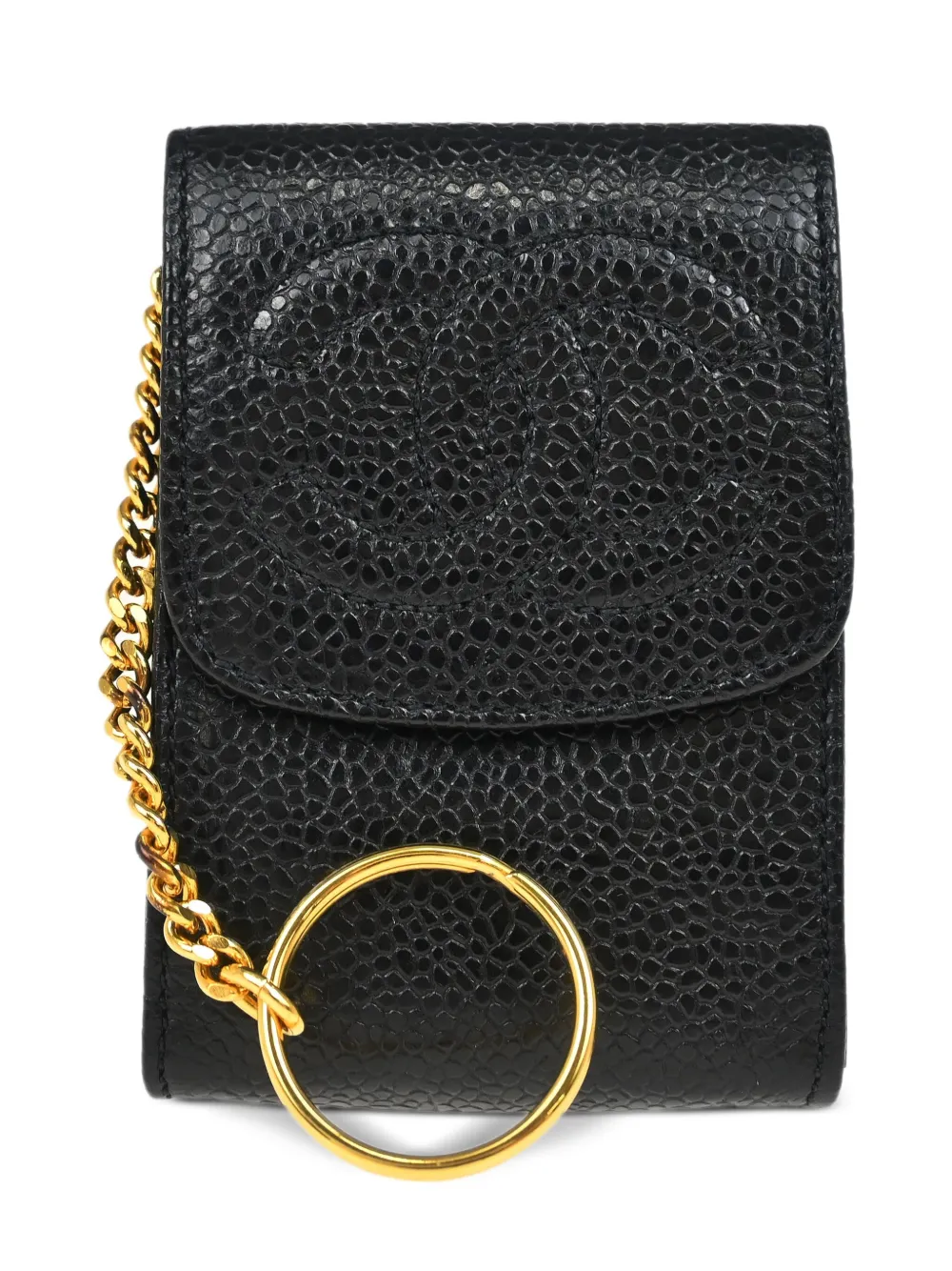 CHANEL Pre-Owned 1995 logo-embossed key holder | Black | Image 1