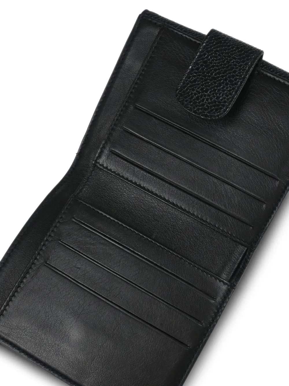 Pre-owned Chanel 1997 Logo-embossed Leather Wallet In Black