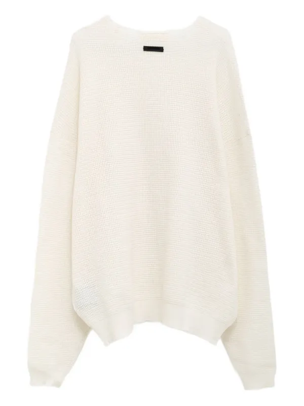 FEAR OF GOD ESSENTIALS Waffle クルーネック セーター | ホワイト 