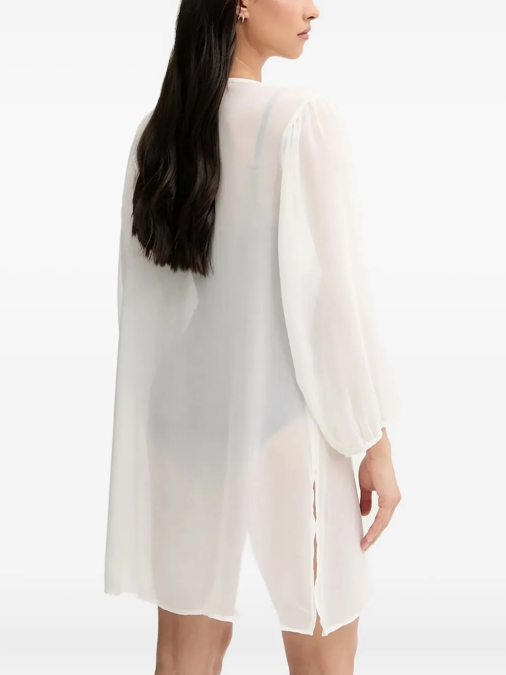 Michael Kors button-front tie-neck top Wit