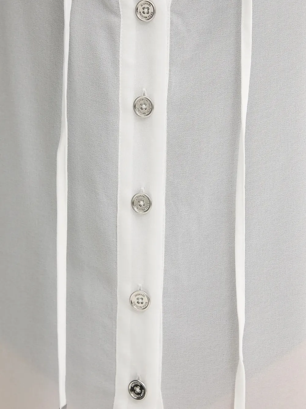 Michael Kors button-front tie-neck top Wit