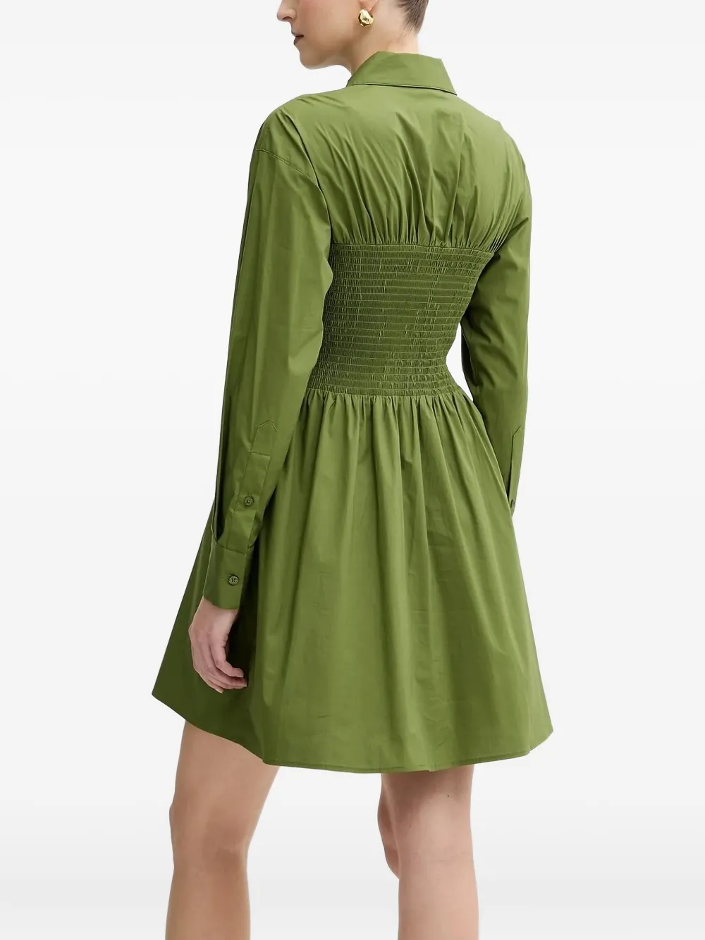 Michael Kors smocked shirt dress Groen