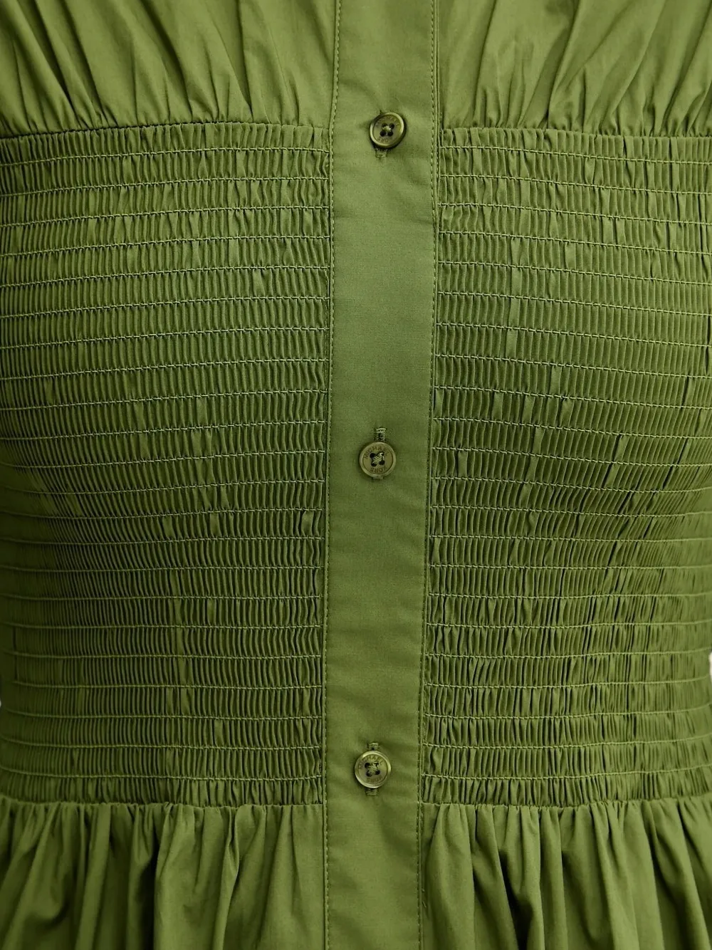 Michael Kors smocked shirt dress Groen