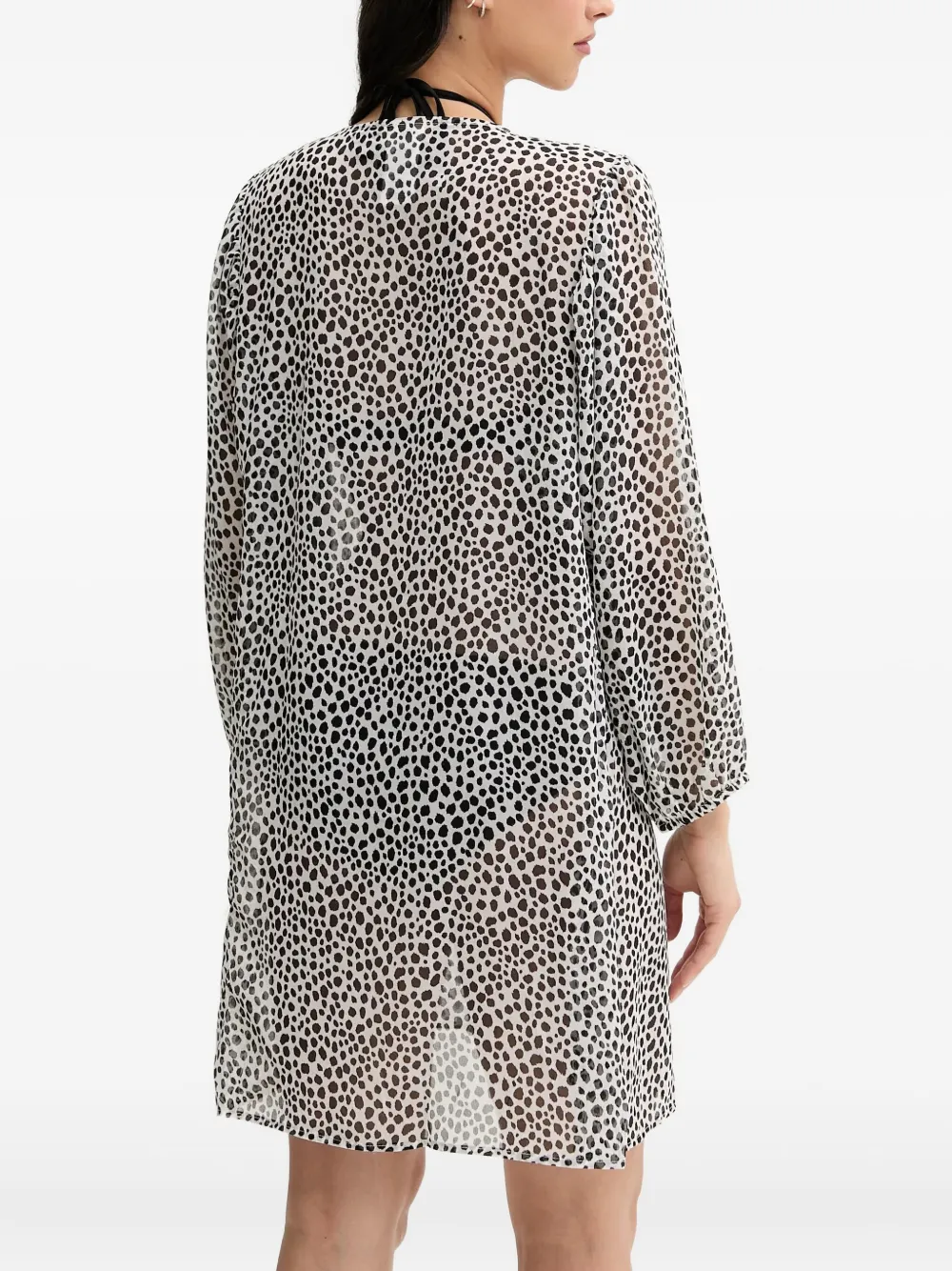 Michael Michael Kors Printed Beach Dress In Black