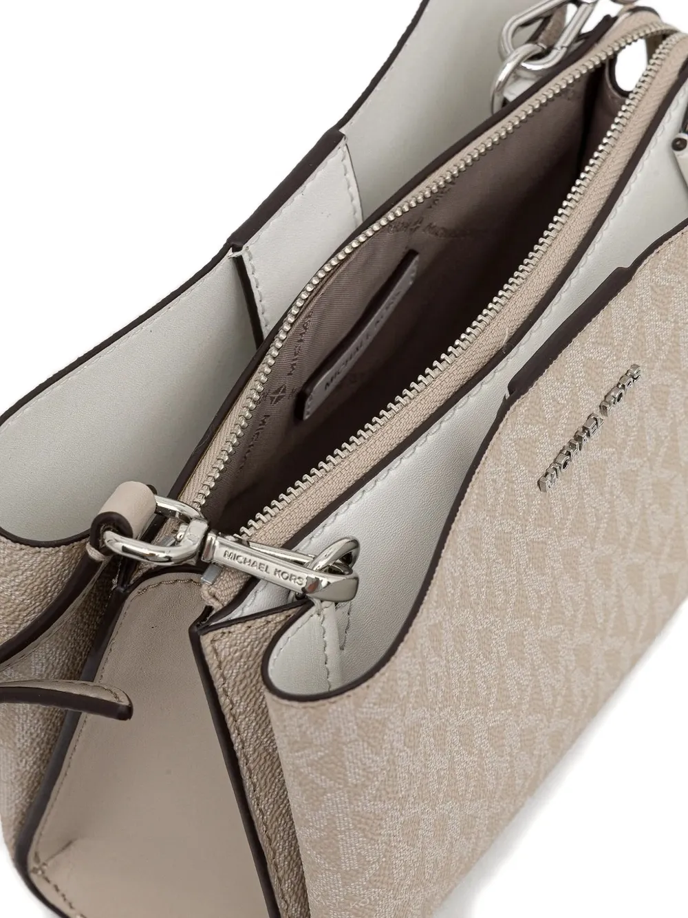 Michael Kors Kleine Ruthie crossbodytas met monogram en logoplakkaat Beige