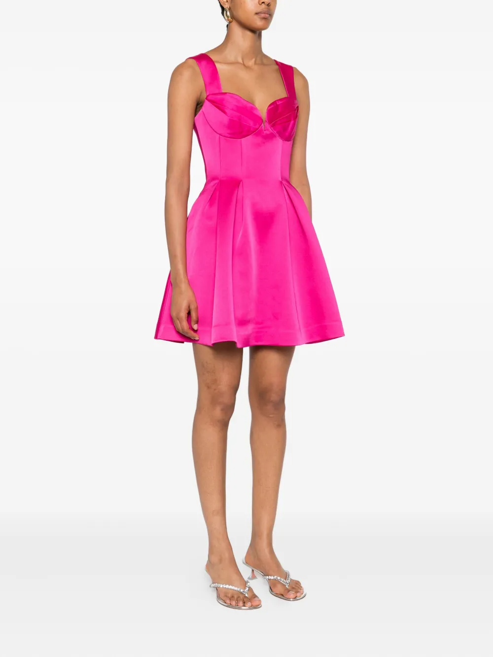 Rebecca Vallance Geplooide mini-jurk met sweetheart hals Roze